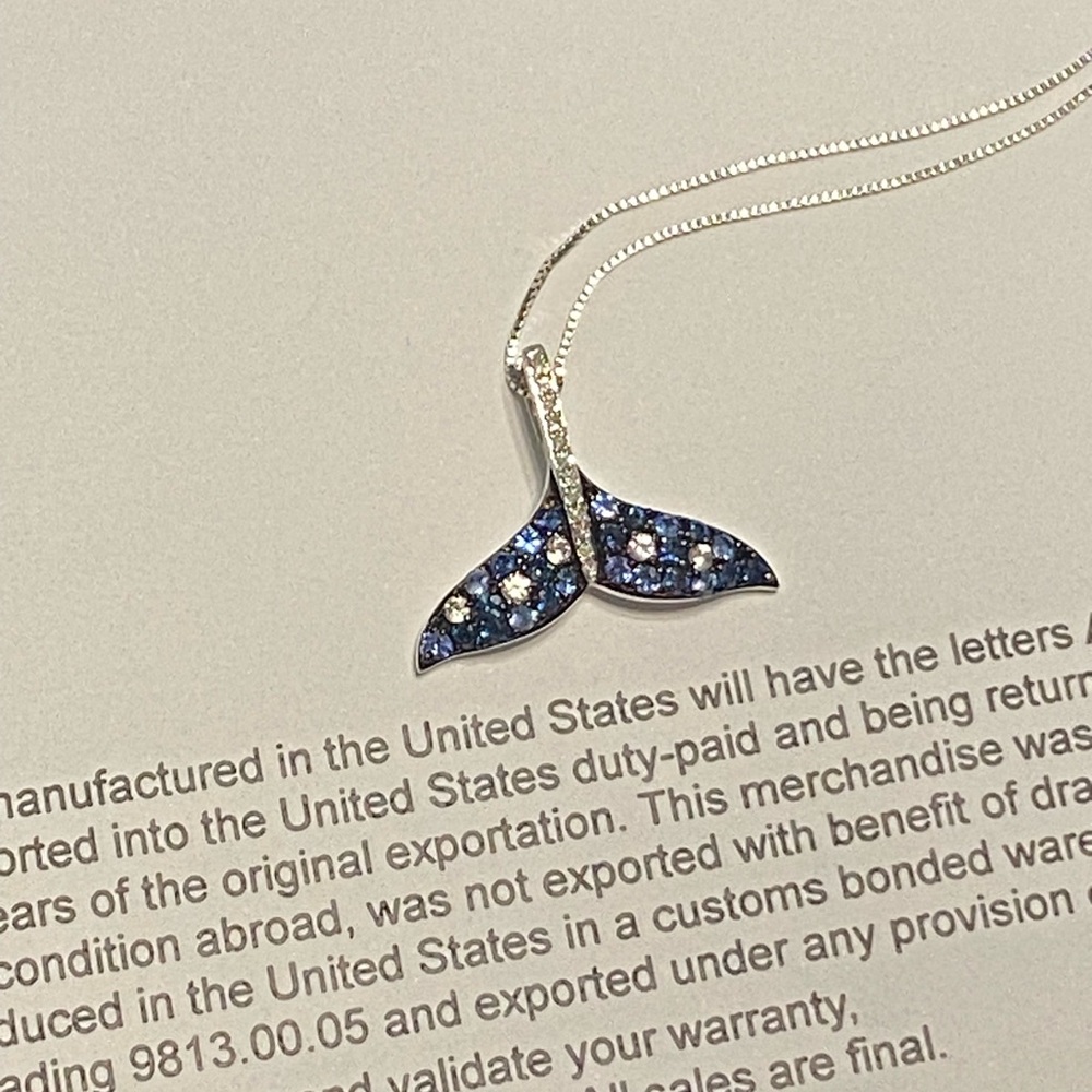 Effy Sapphire and Diamond Pendant and Necklace